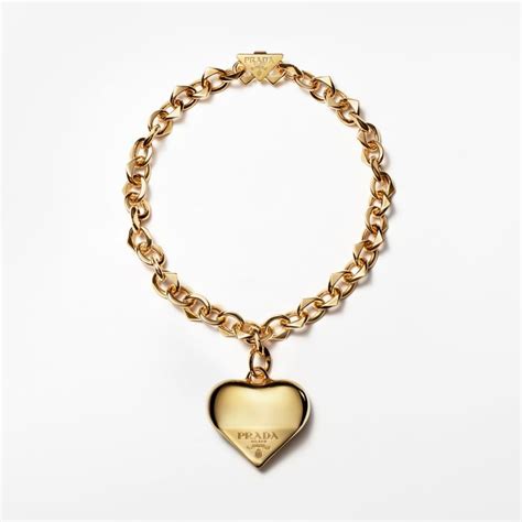 prada gold heart necklace